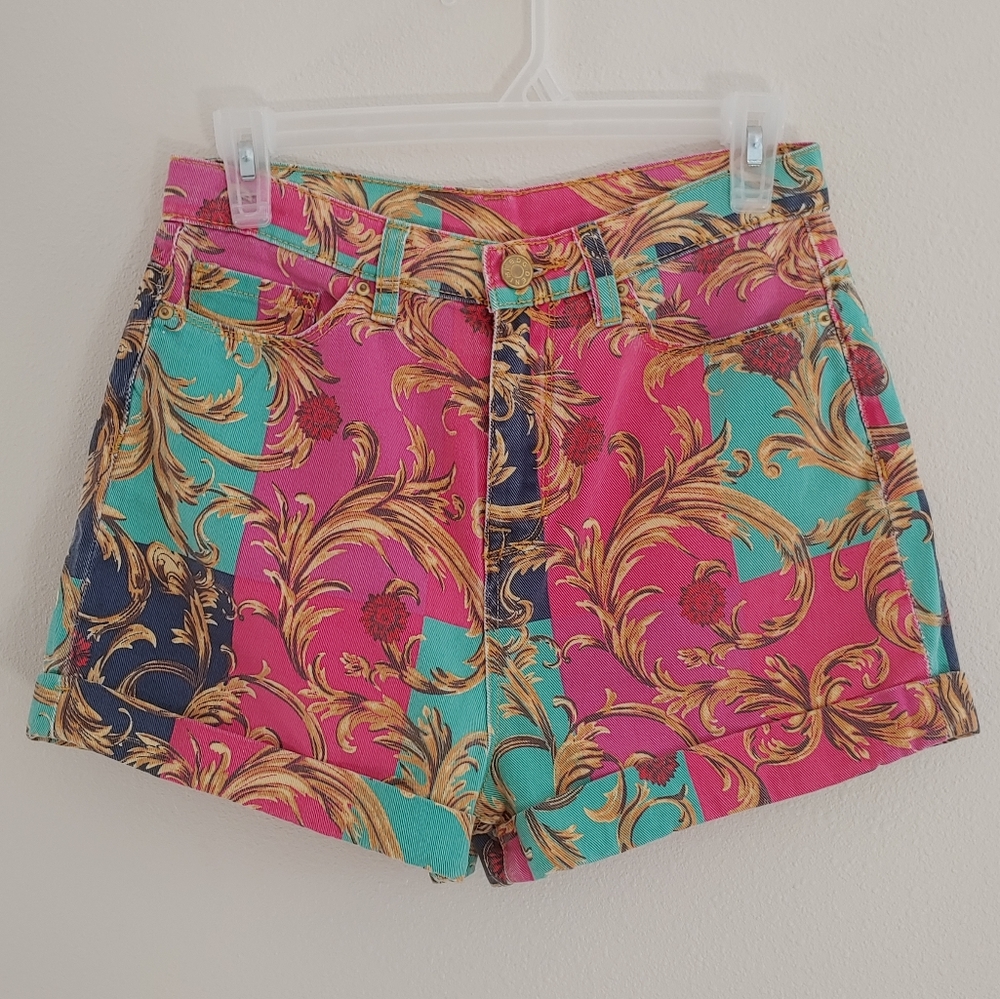 Multi colored high rise shorts